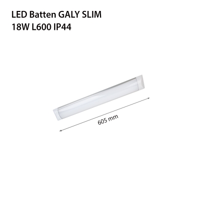 Осветително тяло LED GALY SLIM L600 230V 18W 4500K 1800Lm 120° 30000h IP44 605x75x25mm